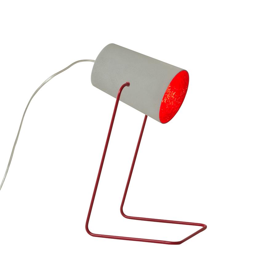 Table Lamp Paint T Cemento In-Es Artdesign Collection Matt Color Grey/Red Size 17,5 Cm Diam. Ø 12 Cm